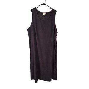 Expressions Plus Sleeveless Maxi Dress Side Button Long Silhouette Women 2X